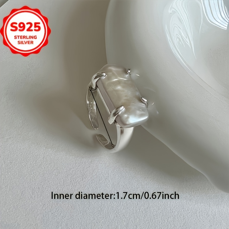 925 Hypoallergenic Fashion Irregular Baroque Style Open Ring